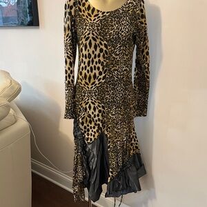 Leopard Print Long Sleeve Dress